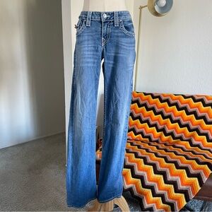 Y2K 1990s True Religion Disco Billy Big T Crystal Embellished Low Rise Jeans